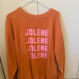 Charlie Southern Brand Orange Sweater with Pink Print
